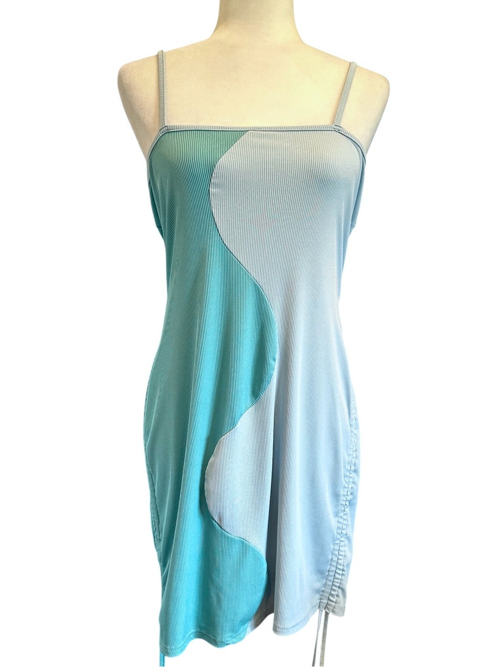 Light Blue Two Toned Drawstring Dress Size XL